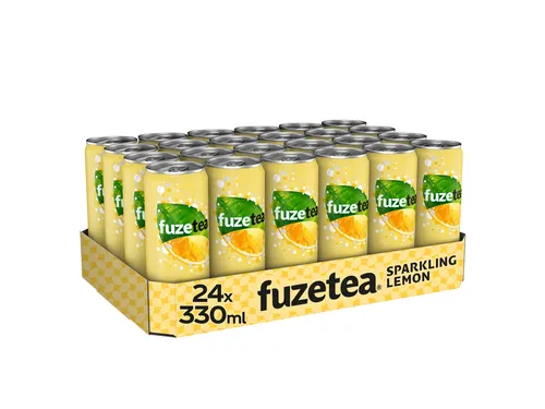 Frisdrank Fuze Tea Black Tea sparkling lemon blik 330ml