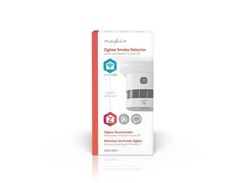 Rookmelder Nedis Zigbee 3.0 Wifi 10 jaar wit