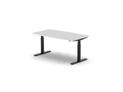 Elektrisch ihv Vergadertafel Vatvorm 1600x800mm Zwart+ Lichtgrijs Blad