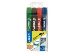 Pilot Permanent Marker 100 Rond Fijne punt Assorti 4 stuks