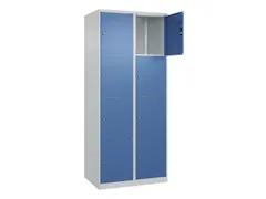 lockerkast,HxBxD 1850x800x500mm,2x4vakken,vak B 400mm,cil.-slot
