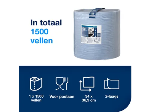 Tork Poetspapier Rol Advanced Wiper 420 130050 W1 2-laags blauw