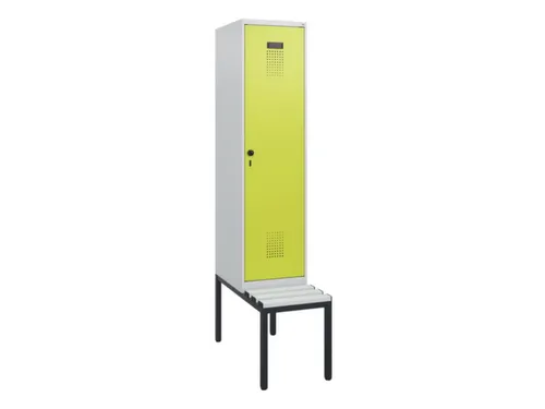 locker met bank,HxBxD 1950x400x815mm,1vak,vak B 400mm,draaigrendel
