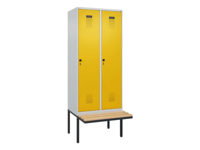 locker met bank,voor scheiding van kleding,HxBxD 2120x800x815mm,2vak