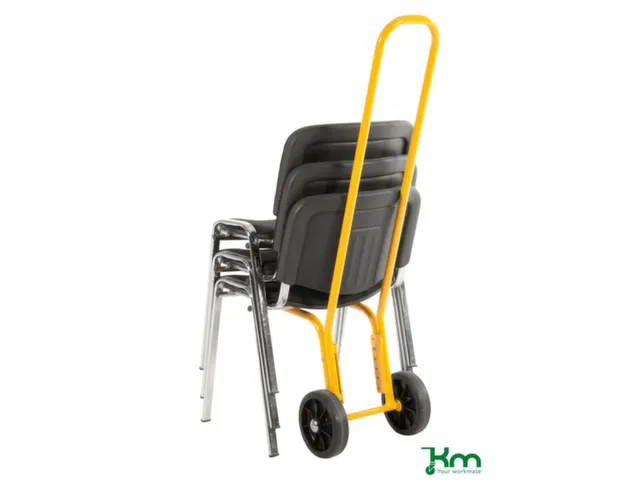 Stoelensteekwagen,Draagverm. 75Kg,Zwart,Massief Rubber-Banden