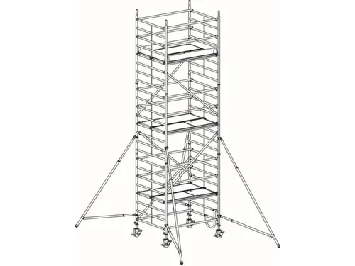rolsteiger,reik H 7,4m,steiger H 6,64m,3platform(s),m. luik