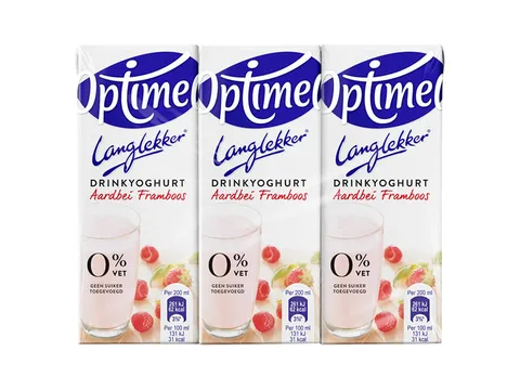 Drinkyoghurt Optimel Langlekker aardbei framboos 20cl