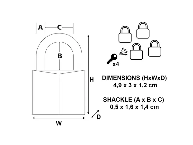 Hangslot MasterLock 4 gelijksluitend messing 30mm