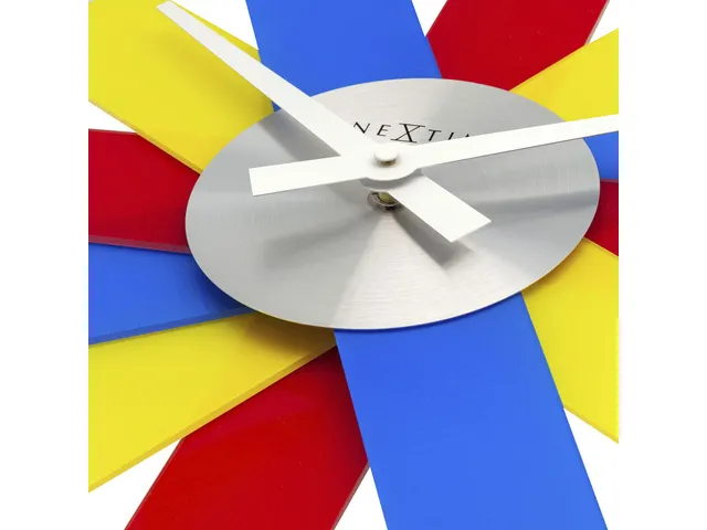 Design wandklok - 40cm- Stille klok - Multicolor - Acryl - NeXtime "Pl