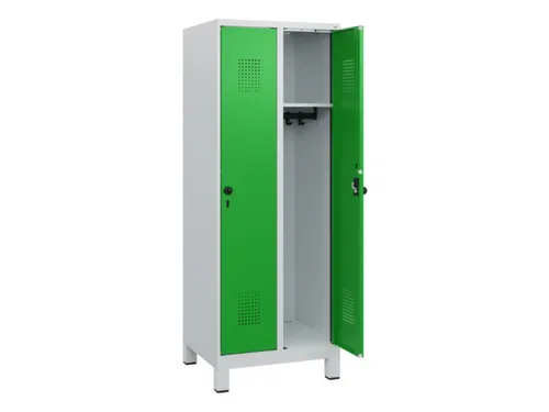 schoollocker,HxBxD 1630x600x500mm,2vak,vak B 300mm,draaigrendel,voeten
