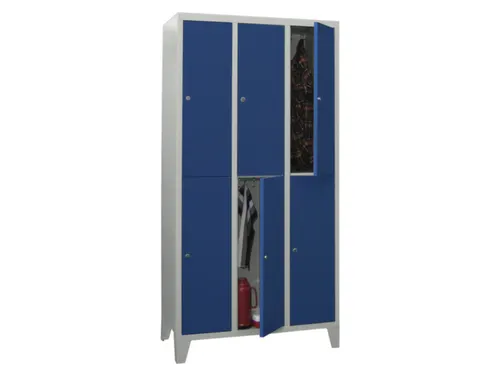 lockerkast,HxBxD 1850x1200x500mm,3x2vakken,RAL7035,front RAL5010