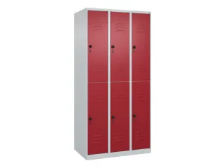 dubbeldekse locker,HxBxD 1850x900x500mm,3x2vak.,vak B 300mm - 1