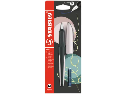 Vulpen STABILO Flow medium pastel rooskleurig blister à 1 stuk