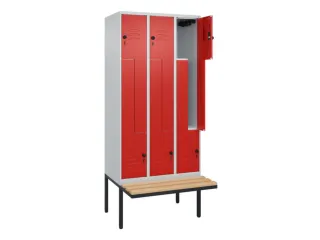 Z-garderobekast,HxBxD 2120x900x815mm,6vak,vak B 300mm,draaigrendel - 2