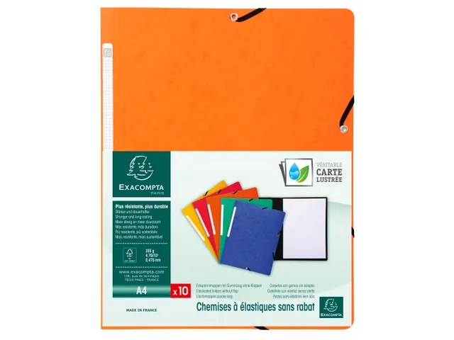 Elastomap zonder klep glanskarton 355gm² A4 Assorti