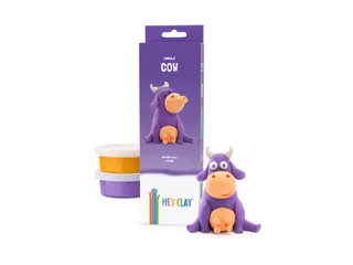 Hey Clay Klei set Animals COW 3 delen Paarse koe - 3