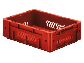 Euronorm Stapelkrat 120x400x300mm 9.2l Opengewerkt/Bodem Gesl. Rood - 1