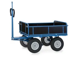 Handtrekwagen 6454PZ 750kg 1140x740mm hout polyurethaan trekoog