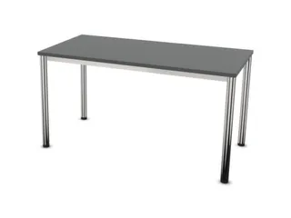 Vergadertafel Hxbxd 74x140x70cm 4-poots Verchroomd Ms-donkergrijs - 1