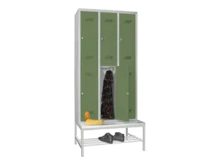 banklocker,dubbeldeks,HxBxD 2150x900x800mm,RAL7035,front RAL6011 - 1