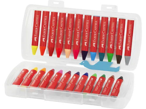 Waskrijt Faber-Castell Jumbo in opbergbox á 24 stuks