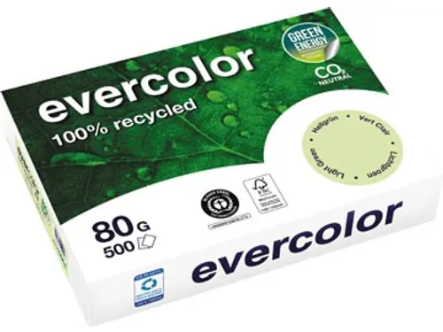 Gerecycleerd Kopierpapier Evercolor 80 Gram A4 Lichtgroen