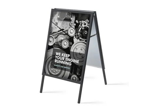 Stoepbord 70x100cm Design Zwart Rechte Hoek 32mm
