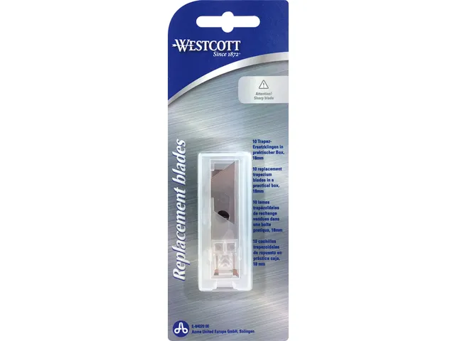 Reservemessen Westcott 18mm voor E-84019 10 stuks