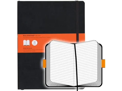 Notitieboek Moleskine XL 190x250mm lijn soft cover zwart