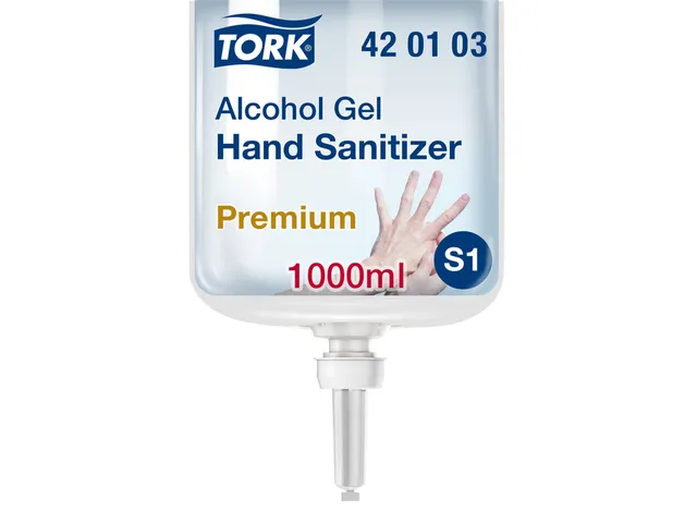 Alcohol gel Tork S1 voor handdesinfectie ongeparfumeerd 1000ml 420103