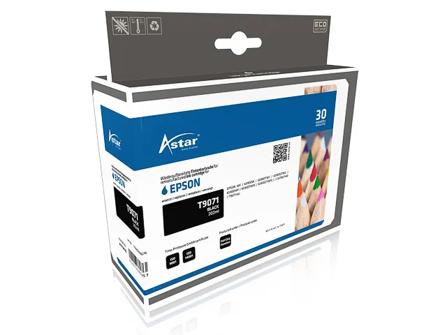 Astar Epson T9071 WF inkt Zwart HC Rebuilt 10.000 pagina's