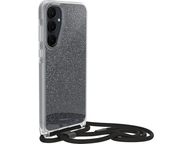 React Necklace Hoesje met koord Galaxy A55 5g transparant glitter