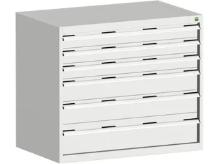 ladekast HxBxD 900x1050x750mm 6laden RAL7035 - 1