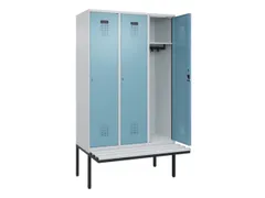 locker met bank,HxBxD 2120x1200x815mm,3vak,vak B 400mm,cilinderslot