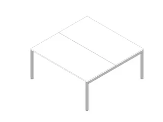 In hoogte verstelbare benchtafel,HxBxD 680-760x1600x1600mm,blad wit - 1