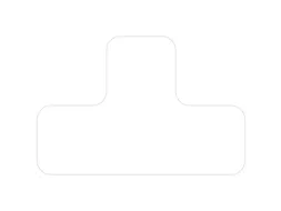 plaksymbool,T-vorm,markering HxB 100x150mm,PVC,wit