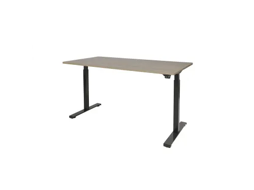 Dextro Basic Zit-sta Bureau Elektrisch 140x80 Robson Eiken 25mm Zwart