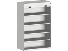 roldeurkast 2000x1300x650mm 4xStalen bodem cil.-slot RAL7035