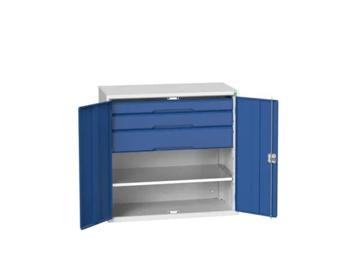 universele kast,HxBxD 1000x1050x550mm,1xStalen bodem,3lade(n)