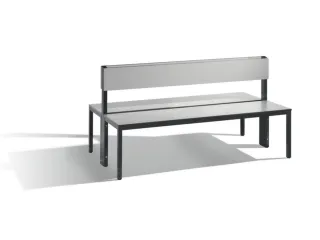 omkleedbank,HxLxD 796x1500x760mm,HPL zilvergrijs,frame staal RAL7021 - 1