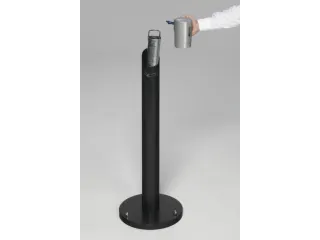 Staande Asbakzuil 2 liter H 1005mm Rond Ral7021 Zilverkleurig - 1
