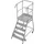 bordestrap,verrijdbaar,bordes H 1,2m,5treden,aluminium,4zwenkwielen