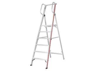 platformladder,bordes HxBxD 1420x440x400mm,6treden,aluminium - 1