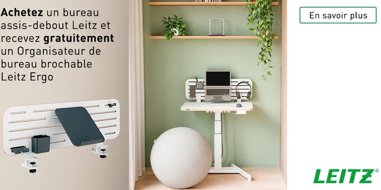 Organisateur de bureau brochable gratuit avec bureau Leitz Assis-Debout