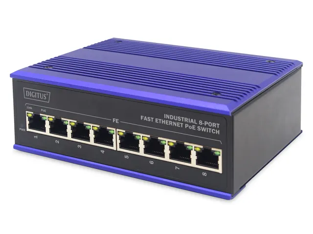 Digitus DN-650108 netwerk-switch Unmanaged L2 Fast Zwart, Blauw