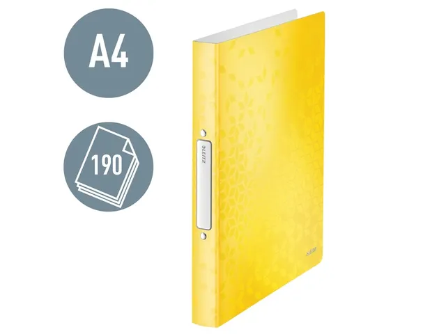 Ringband Leitz WOW A4 2-rings O-mech 25mm PP geel