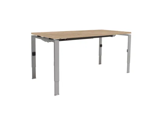 Bureau Linesto N4 hoogte instelbaar 120x80cm blad Havana, Alu poot