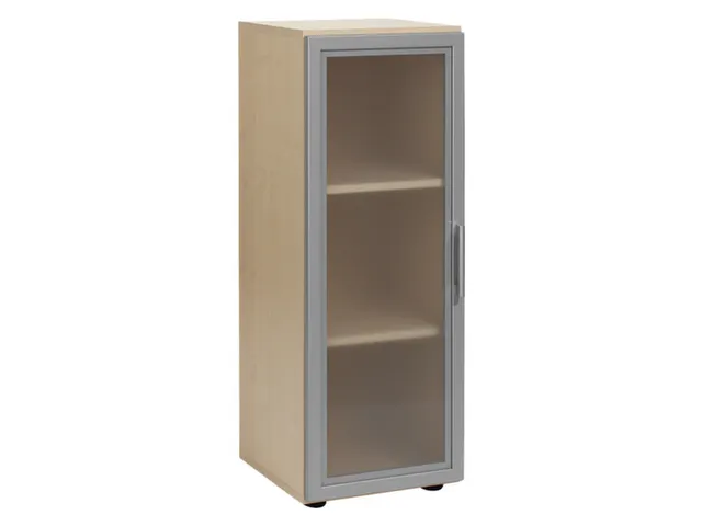 vitrinekast HxBxD 1104x400x420mm 2xhouten vloer 3OH esdoorn