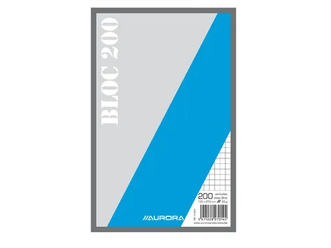 Kladblok Aurora 135x210mm ruit 5X5mm 200 vel 45gr