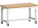 werkbank,verrijdbaar,HxBxD 840-1140x1500x750mm,beukenblad,geolied